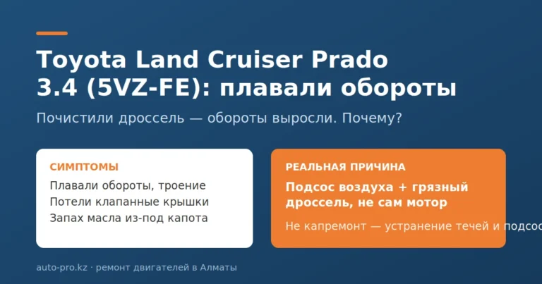 Prado 3.4 (5VZ-FE) — плавали обороты, реальная причина подсос воздуха